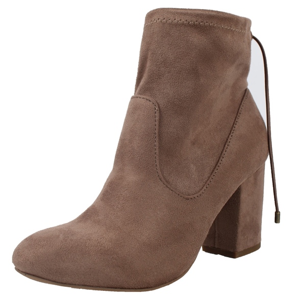 Shoes - Size 10 Cement faux suede elastic back tie block